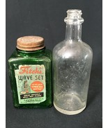 Antique The F W Fitch Co. 6 oz Bottle and 5 oz Green Jar with Lid - £19.58 GBP