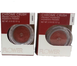 ( LOT 2 ) FLOWER CHROME CRUSH PRESSED PIGMENTS EYE COLOR AMBER NEW SEALED - £13.15 GBP