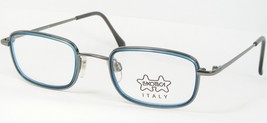 Vintage Raro Luxottica LU1293 F207 Plata/Azul Gafas Marco 45-21-135 Italia - $62.86