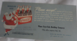 Coca Cola Free Carton of Coke Coupon Piqua Coca Cola Bottling Co Merry C... - £3.56 GBP