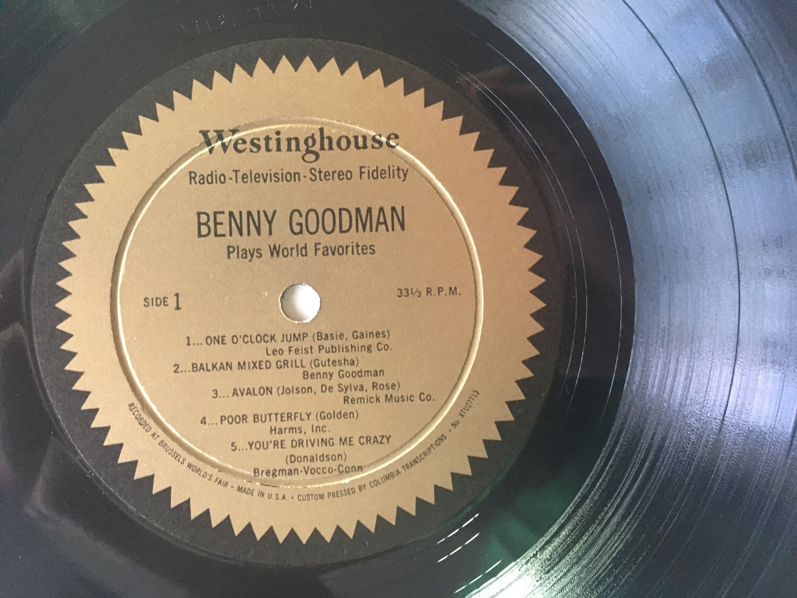Benny Goodman Plays World Favorites In High-Fidelity LP Vinyl Record Album Item image 3