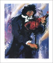 Duaiv(French) &quot;Violinist&quot;Musical Limited Edition Hand Signed Lithograph art - £54.47 GBP