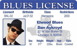 Elwood Blues ID from Blues Brothers Movie Fake Joke Dan Aykroyd Drivers ... - £7.00 GBP