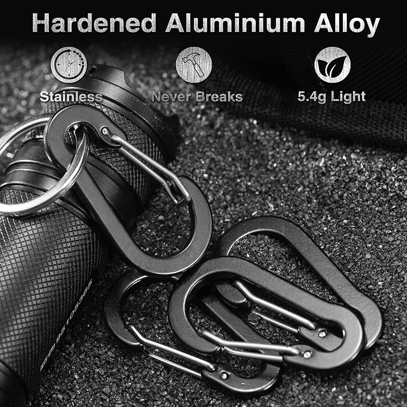 10 PCS Mini Carabiner Clips with Key Rings Aluminum D Shape Locking Carabine Key Item image 2