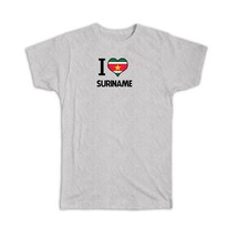 I Love Suriname : Gift T-Shirt Flag Heart Country Crest Surinamese Expat - £19.65 GBP