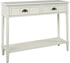 Signature Design By Ashley Goverton Vintage Casual 2 Drawer Console Sofa, White - £135.88 GBP
