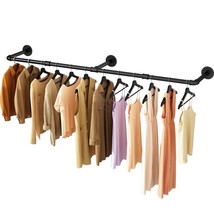 UlSpeed Clothes Rack, 72.5in Wall Mounted Industrial Pipe Clothing Rack, Garm... - £41.69 GBP