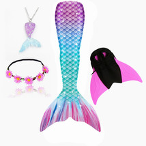 Children  Adult Mermaid Swimsuit Swimming Swimwear With Monofin Cosplay Costumes - £28.43 GBP
