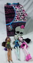 Monster High Coffin Doll Carry-Case with Draculaura, Clawdeen and Frankie Stein - £34.01 GBP