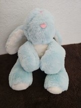 Commonwealth Floppy Bunny Rabbit Plush Stuffed Animal Light Blue Pink Tongue - £30.99 GBP