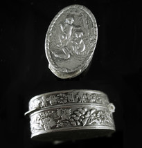 Antique Miniature box Silver CHERUB Italy patch Snuff box Italian renaissance  - £164.75 GBP