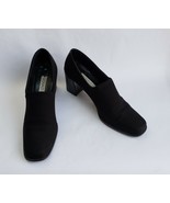 Donald J Pliner Shoes Heels Black Slip On Fabric Spain Size 7 M - £34.95 GBP