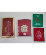 3 Gorham Christmas Holiday Ornament Lot Crystal Goblet Wine Glass 1989 2... - €20,99 EUR