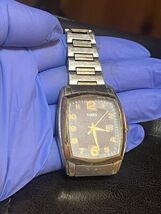 Timex Retro-Style Tank Two-Tone 37 mm Chocolate Dial  Indiglo Vtg PARTS ... - $14.80