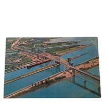 Postcard The Sault Ste Marie International Bridge Soo Locks Chrome Unposted - $4.15