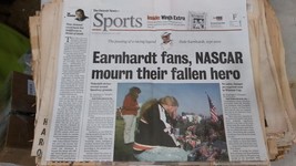 5 Ww21 Vintage Newspaper: Detroit News, February 20, 2001, Dale Earnhardt Obit - £14.22 GBP