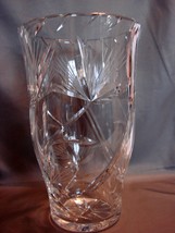 Stunning 10 Inch Tall Crystal Vase~ Inspired by Nature~ Beautiful Cuts~ Thick - £43.43 GBP