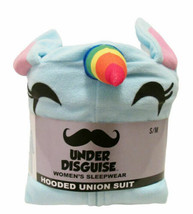 Women&#39;s Under Disguise Blue UNICORN Hooded Soft Pajamas Sleepwear PJ&#39;s Sz S/M - £19.28 GBP
