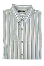 Theory Mens Vetiver Gray Scholar Stripe Rammy Button Down Shirt, L Large 3210-9 - £108.28 GBP
