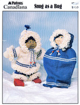 Knit Cabbage Patch Doll Parka Set, Bunting Bag Snug As A Bug Cute! Patons 1034 - £7.15 GBP