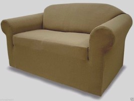 Stretch Form Fit   3 Pc Slipcovers Set, Couch/Sofa+Loveseat+Chair Covers   Taupe - £44.75 GBP