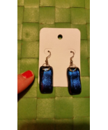 Blue Diochric Glass Dangle Earrings for Pierced Ears - £15.75 GBP