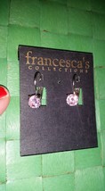 Pink Rhinestone Dainty Dangle Earrings For Pierced Ears, New With Tags - £14.25 GBP