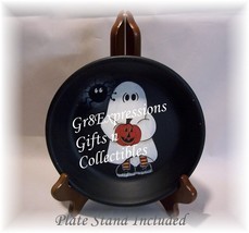 PRiM Handpainted Halloween Ghost Bowl w/Display Stand - £7.95 GBP