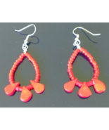 Deep Coral Red  Boho  Pierced  Dangle  Earrings Womens/Girls/Gift/Birthd... - $169.41 MXN