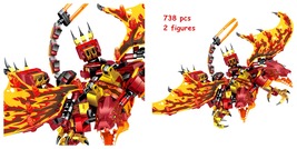 Phantom Ninja Ice Water Series Double-Headed Element Dragon Building Blo... - £35.88 GBP