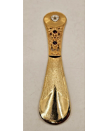 SHOE HORN Souvenir St. Thomas Virgin Island gold color faux jewels saint - $15.47