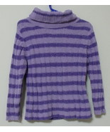 Girls UR It Lavender Stripe Long Sleeve Sweater Size 4 - £3.88 GBP