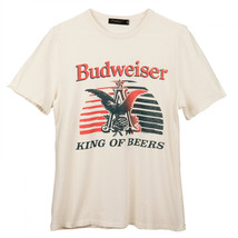 Budweiser Lager Beer Vintage Logo T-Shirt by Junk Food Beige - £40.12 GBP+