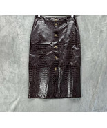 Rachel Comey Women&#39;s Size 2 Brown Faux Leather Textured Pencil Skirt - £22.01 GBP