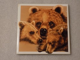 Ceramic Porcelain Tile Brown Bears Wilderness Wall Picture Decor - £15.65 GBP