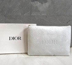Christian Dior Flat Clutch Bag Makeup Pouch flower embossed mothers 27 x 16cm - $95.63