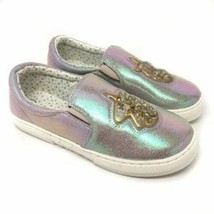 Cat &amp; Jack Silver Iridescent Gold Unicorn Roana Girls Kids Slip-on Shoes... - £12.57 GBP