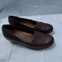 Structure Clarks Brown Leather Loafers Comfort Slip On Shoes Size 7M  - $29.99