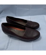 Structure Clarks Brown Leather Loafers Comfort Slip On Shoes Size 7M  - €26,01 EUR