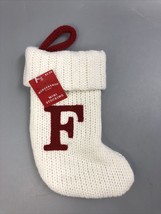 Wondershop Mini 7&quot; Christmas Stocking w/ Embroidered &quot;F&quot; Letter White Knit - $10.00