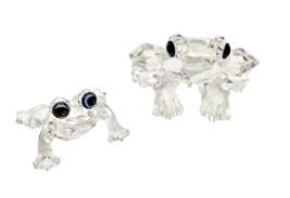 Swarovski Crystal Pair of Frogs #183113 Frog &amp; #286313 Baby Frog - £58.25 GBP