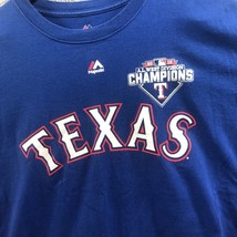 Texas Rangers 2015 A.L. West Champions Shirt Blue Majestic size large - £7.49 GBP