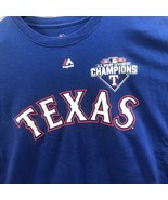 Texas Rangers 2015 A.L. West Champions Shirt Blue Majestic size large - $9.60