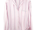 Victoria’s Secret pink gray white vertical stripe “dream” Flannel Pajama... - $12.07