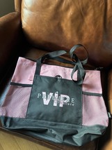 Black &amp; Pink Fabric Premiere Couture Tote w Pockets &amp; Zipper Closure - 1... - $11.29