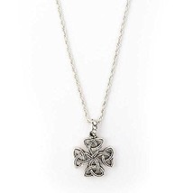 Vatican Symbols of Faith Silver-tone Celtic Trinity Cross 16&quot; Adj Necklace - $426.86 MXN