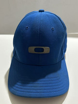 Oakley Golf Hat Cap Men&#39;s Large XL Flex Fit Blue Metal Logo Baseball Tru... - £11.67 GBP