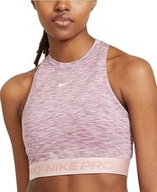 Nike Womens Pro Space Dye Crop Tank Top Size Small Color Pink Glaze - £19.67 GBP