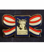 Vintage LAPEL PIN LIBERTY 1886 - 1986 red white blue ribbon statue of li... - $10.84 CAD