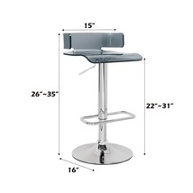 Rania Adjustable Stool w/Swivel, Gray &amp; Chrome Finish - $145.00